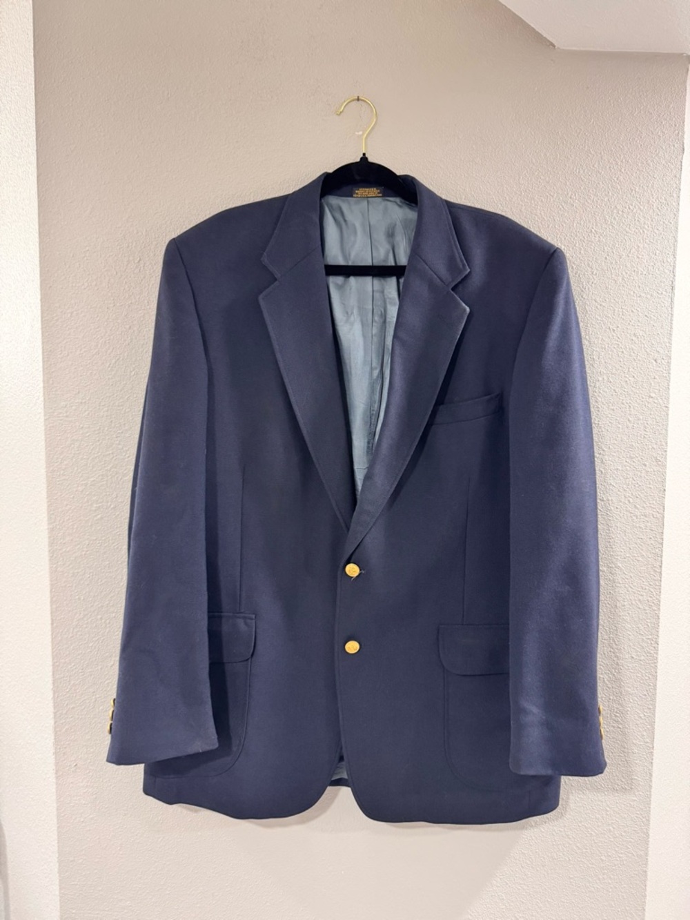 Stafford Men's Navy Blazer with Gold Buttons